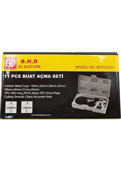 Fixonic B.h.d Bhd00263 Buat Panç Açma Seti 11 Parça 19-22-29-32-38-44-51-64mm