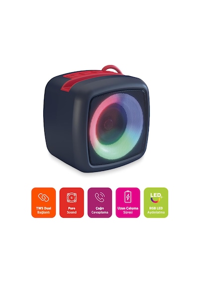 Polosmart Fs105 Taşınabilir Şarjlı Kablosuz Bluetooth Hoparlör Speaker 1200 Mah Siyah