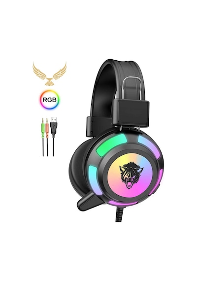 Rainwork Rgb Profesyonel Gaming Mikrofonlu Gamer Oyuncu Kulaklığı Pc Ps Xbox Işıklı Rengarenk Ct4101