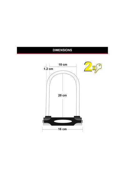 Master Lock U-lock Tuş Kilidi Braketli 8170eurdpro - Bisikletler İçin İdeal Çok Renkli