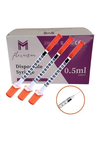 Micro Fine Enjektör 32g 8mm 0,5 Cc 100 Adet / Kutu