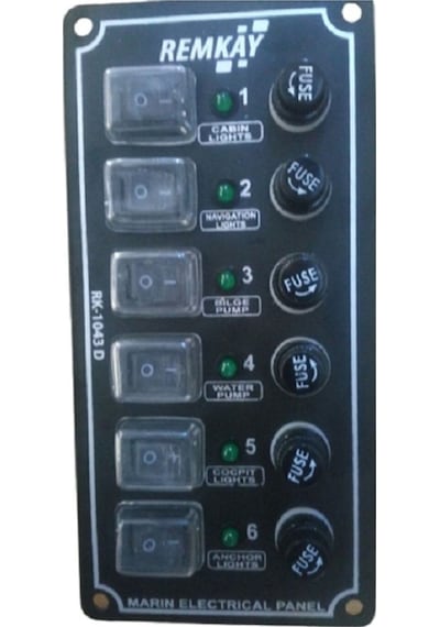 Tekne Sigorta Paneli, Karavan Sigorta Paneli, Switch Panel, 6'lı, 80x170mm