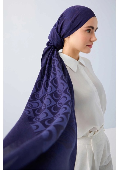 Imannoor İmannoor Dama Desen Lacivert Naia Pamuk Şal 70x200 241-3001-003 Lacivert