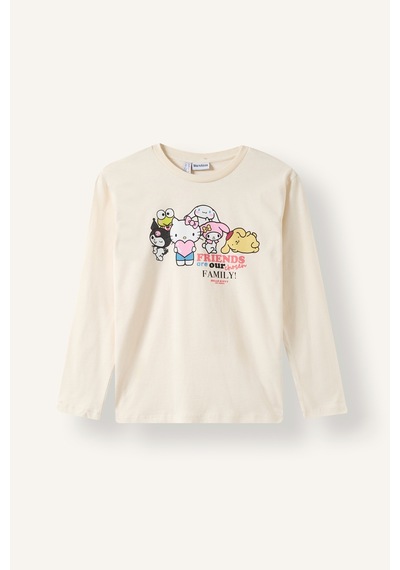 Defacto Hello Kitty And Friends Baskılı Uzun Kollu 2li Pijama Takımı Kız Çocuk I1876a826auer105 Ekru-er105