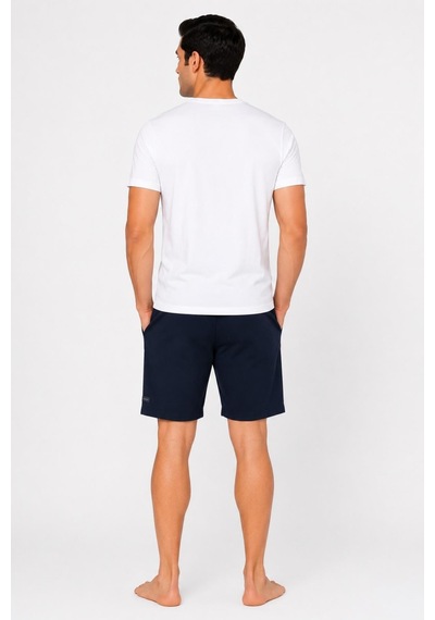 Pierre Cardin Premium Erkek Logolu %100 Pamuklu Rahat Kalıp Kısa Kol Cepli Şort Pijama Takım Beyaz Pierre Cardin Premium Erkek Logolu %100 Pamuklu Rahat Kalıp Kısa Kol Cepli Şort Pijama Takım Beyaz