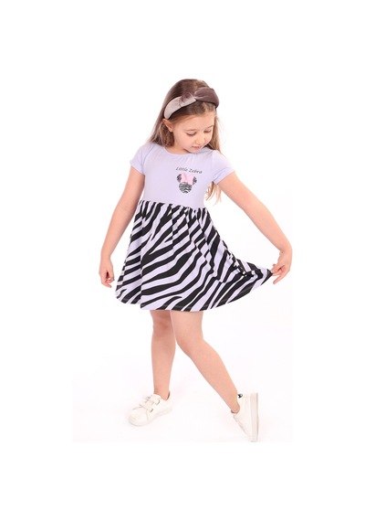Toontoy Kız Çocuk Baskılı Relax Fit Bisiklet Yaka Kısa Kollu Elbise - Renk Bloklu Açık Lila Toontoy Kız Çocuk Baskılı Relax Fit Bisiklet Yaka Kısa Kollu Elbise - Renk Bloklu Açık Lila