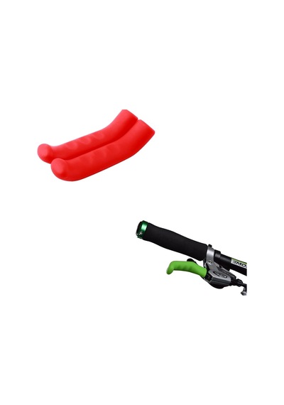Silikon Kırmızı Bisiklet Fren Kolu Koruyucu Kırmızı