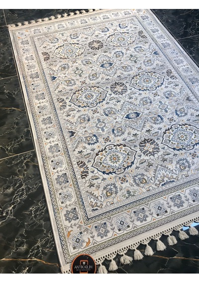Modern Desenli Mavi Salon Kilimi-160 230 Cm- Açık Mavi