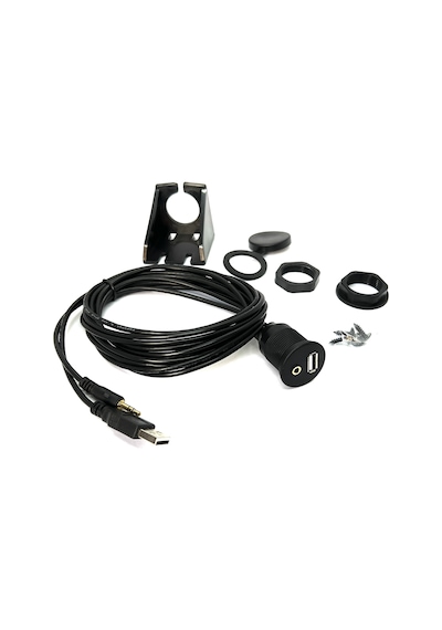 Usb 2.0 - 3.5mm Aux Uzatma Kablo Ve Montaj Aparatı Usb Aux Pan...