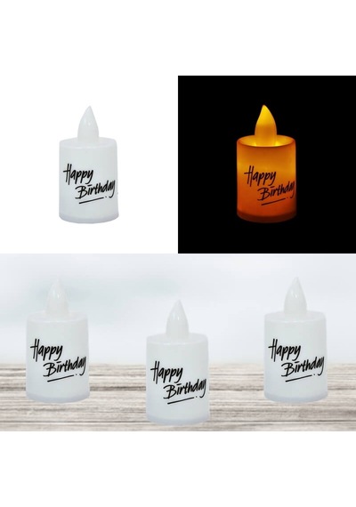 Happy Birthday Pilli Led Mum. 6.00 CM X 3.50 CM - Beyaz