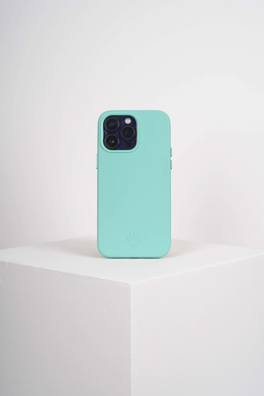 Triton Apple Uyumlu iPhone 15 Pro Max Su Yeşili Kılıf Magsafe Özellikli Deri Kılıf Yeşil