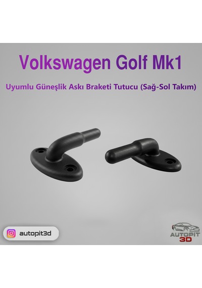 Volkswagen Golf Mk1 Uyumlu Güneşlik Askı Braketi Tutucu Sağ-sol Takım