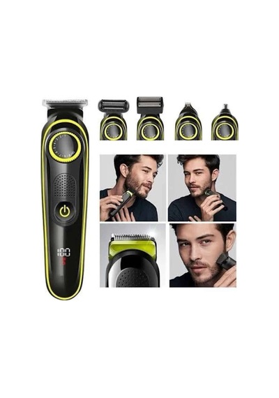Saç Sakal Vücut Tıraş Makinesi 5in1 Kablosuz Burun Kulak Tıraş Makinesi 1.5 Saat