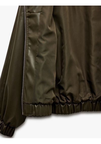 Koton Fermuarlı Cepli Uzun Kollu Kapüşonlu Crop Suni Deri Bomber Ceket Yeşil 6wak20016ew Yeşil Koton Fermuarlı Cepli Uzun Kollu Kapüşonlu Crop Suni Deri Bomber Ceket Yeşil 6wak20016ew Yeşil