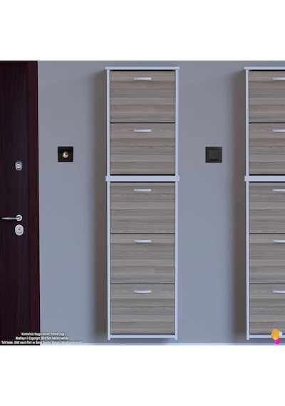 Modilayn Verve Asma Kapı Önü 52x194x26 Cm Lik 3 Düşer Kapak 10 Göz Bölmeli Ayakkabılık Meşe - Beyaz Modilayn Verve Asma Kapı Önü 52x194x26 Cm Lik 3 Düşer Kapak 10 Göz Bölmeli Ayakkabılık Meşe - Beyaz