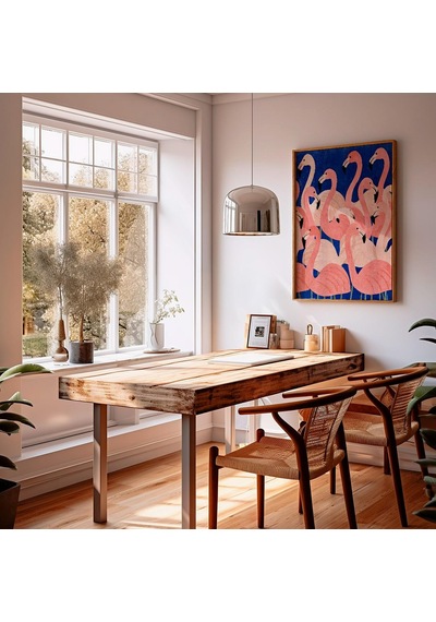 Pembe Flamingo Duvar Sanatı Tropikal Kuş Baskısı Minimalist Hayvan Posteri