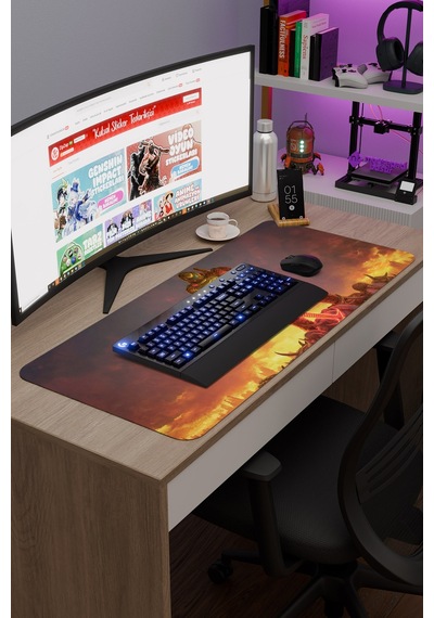 Doom Kaymaz Dikişli Kauçuk Oyuncu Mousepad V4 - 90x40 Xxl Gaming Mouse Pad Fare Altlığı