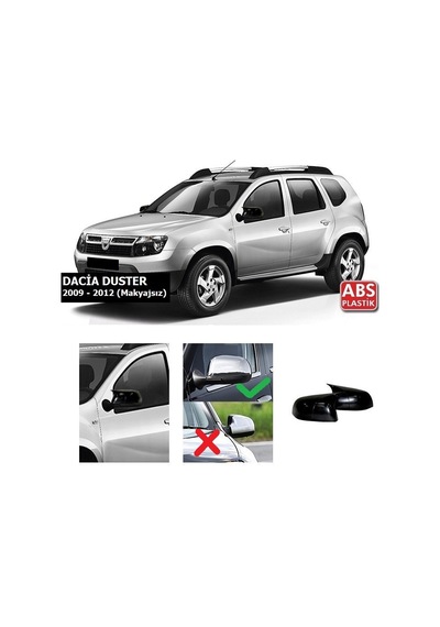 Dacia Duster Batman Yarasa Ayna Kapak - Parlak Siyah - 2009 2012