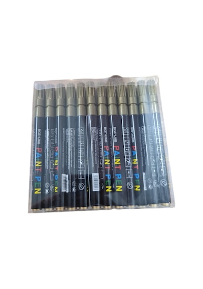 Rötuş Kalemi Paint Pen Gold Renk Metal, Ahşap Ve Oto Yüzey Boyası / 2 Adet