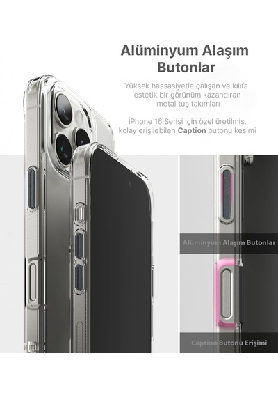 Apple Uyumlu iPhone 16 Pro Kılıf Magsafe Şarj Özellikli Pc Şeffaf Kapak