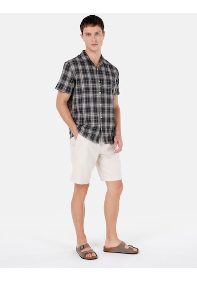 Colin's Colins Normal Kesim Shirt Yaka Siyah Erkek Kısa Kol Gömlek Cl1067592 Q1.v1 Blk Siyah