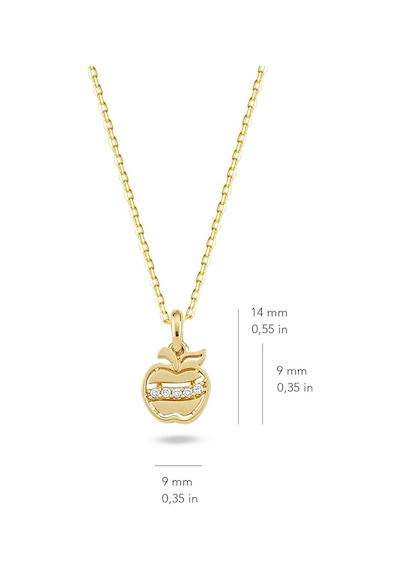 Goldkupe 14 Ayar Altın Taşlı Elma Kolye 1.78 Gr-5496