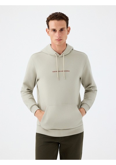 Regular Fit Erkek Sweatshirt Taş