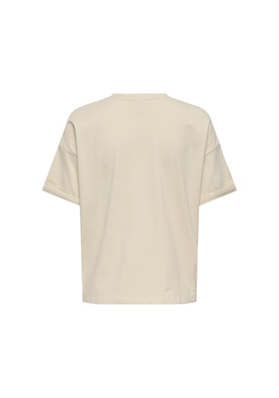Only Onlcia S/s Foldup Prnt Top Kadın T-shirt 15366009 Bej