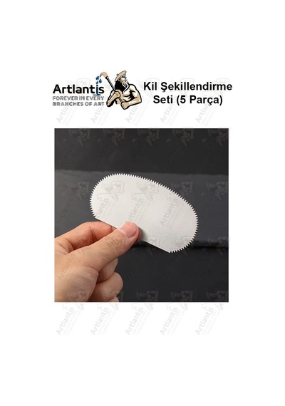 Metal Sistre Çeki Tarağı 5 Li 1 Paket Çömlek Kil Polimer Çelik Kazıyıcı Şekillendirme Seti Paslanmaz