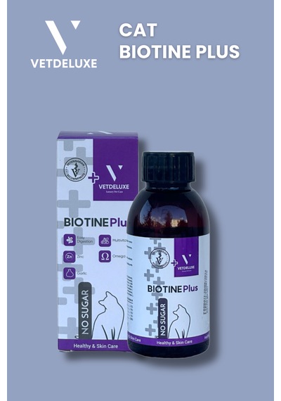 Vetdeluxe Biotine Kedi Tüy Dökülmesi Engelleyen Deri ve Tüy Sağlığı Damlası 100 ML