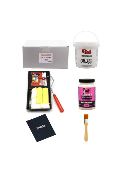 Rich Multi Decor Chalked Antik Beyaz 1000 Gr Dolap Boyama Seti Mobilya Boyama Seti Parlak
