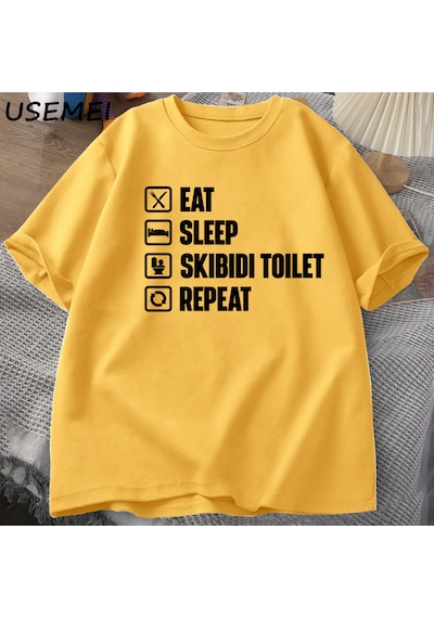 Flood Of Style Bring The Boom Graphic T Shirts Meme Cotton Short Sleeve T-shirt For Men Casual O Neck Knitte Sarı