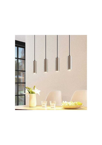 100cm Masa Üstü Ampullü Led Avize Günışığı Ampullü Inox Gövde Siyah