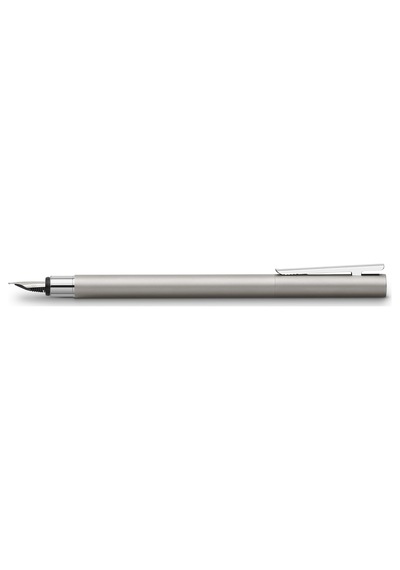 Faber-castell 342100 - Dolma Kalem Neo Slim Paslanmaz Çelik, Uç Genişliği M, Gümüş Mat 165-Koyu Yeşil