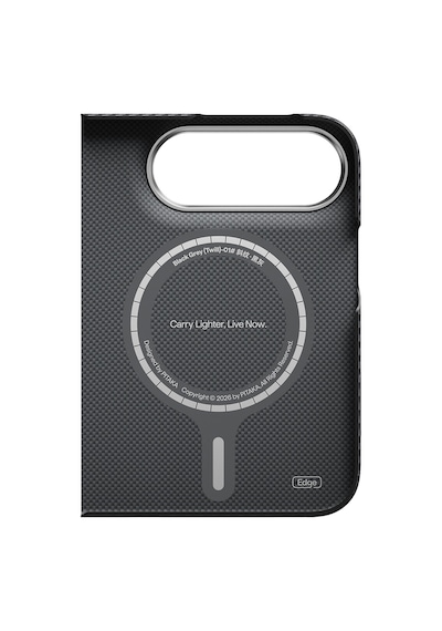 Apple Uyumlu iPhone Duo Kılıf M-safe Özellikli 600d Aramid Karbon Fiber Edge Black-grey Twill Kapak Siyah-gri Siyah - Gri