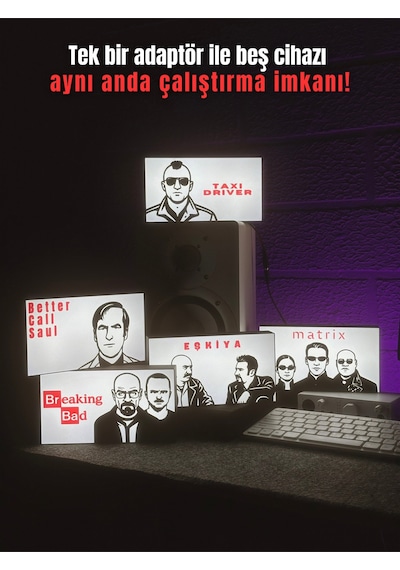 Masa Lambası - Code On Yazılım Adaptörlü Dekoratif & Hediyelik Lamba Çok Renkli