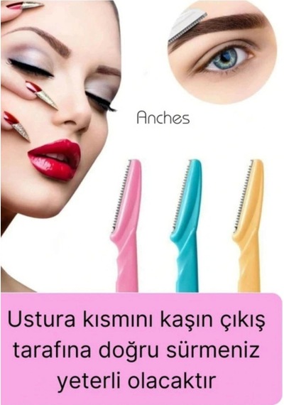 Çok Amaçlı Pratik Tahriş Etmez Acısız Yüz Tüy Alma Epilasyon Aleti 3'lü Kaş Bıyık Tıraş Usturası