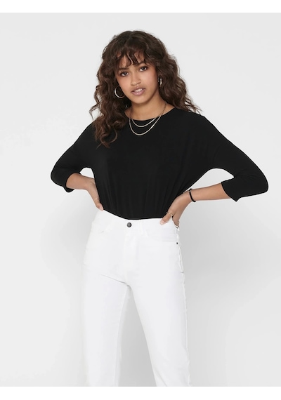 Only 15157920 Genis Yaka Dirsek Kol Kadın Body - Siyah Siyah