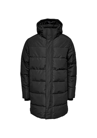 Only Onscarl Life Long Quilted Coat Noos Otw Erkek Mont 22020156 Siyah-siyah Siyah