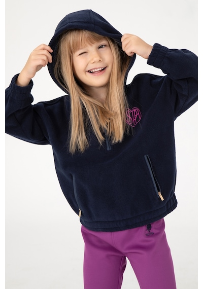U.S. Polo Assn. Kız Çocuk Lacivert Yarım Fermuarlı Polar Sweatshirt 50296287-VR033