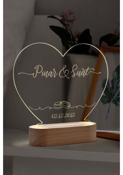 Çiftler İçin Çift Kalp Sembollü Led Gece Lambası Masif Ahşap Tabanlı Usb Kablolu Pleksi Led Gece Lambası Çiftler İçin Çift Kalp Sembollü Led Gece Lambası Masif Ahşap Tabanlı Usb Kablolu Pleksi Led Gece Lambası
