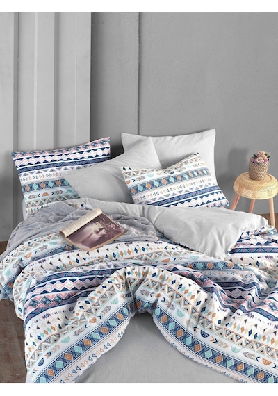 Mystory Home Lastikli Çarşaflı Çift Kişilik Nevresim Takımı Diamente