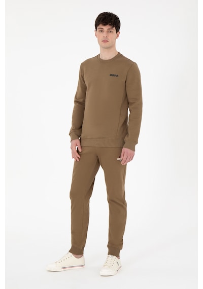 U.S. Polo Assn. Erkek Regular Fit Bisiklet Yaka Haki Sweatshirt 50292362-VR027