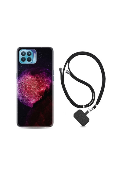 Oppo Reno 4 Lite Kılıf Boyun Askılı Kızıl Gezegen 1624
