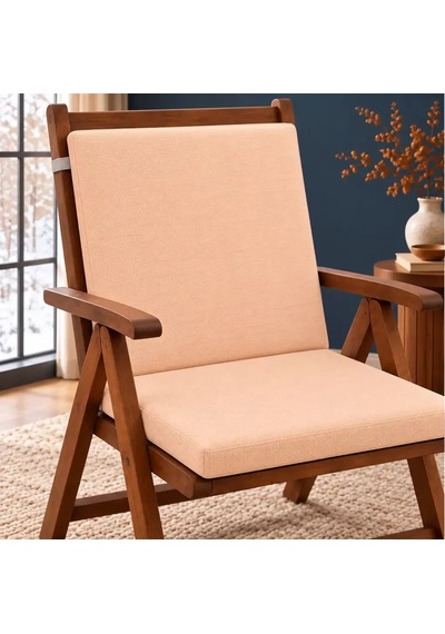 Tek Parça Sırtlıklı Sandalye Minderi 80 40 4 Cm Kayısı 80 40 4 Cm Açık Renk