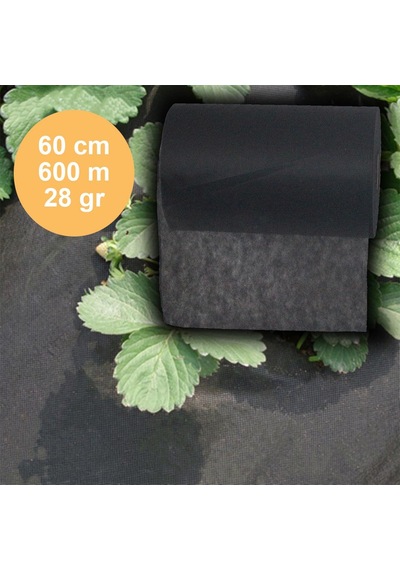60 CM x600M Siyah Tekstil Mulch Siyah Agril 28 G Tarımsal Ot Örtüs