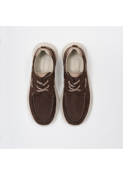 Sneaker Erkek Og-2410 John May 034-132 T-etiket90 Kahve Nubuk-bej Dana Süet Kahverengi