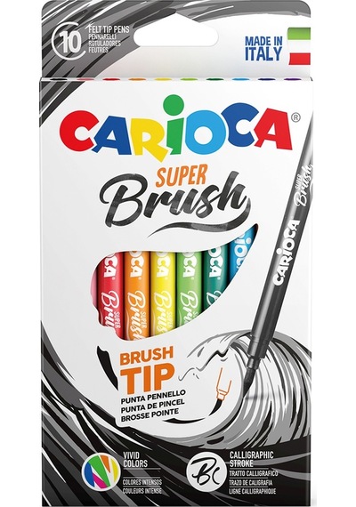 Carioca Süper Brush Keçeli Kalem 10 Lu