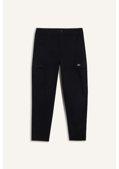DeFacto Relax Fit Rahat Kesim Yazlık Pantolon -  Kargo Cepli Düz Paça D5967AX25SPBK81