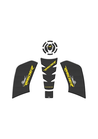 Gogo Tank Pad Set 003 Karbon Sarı - Tvs Raider 125